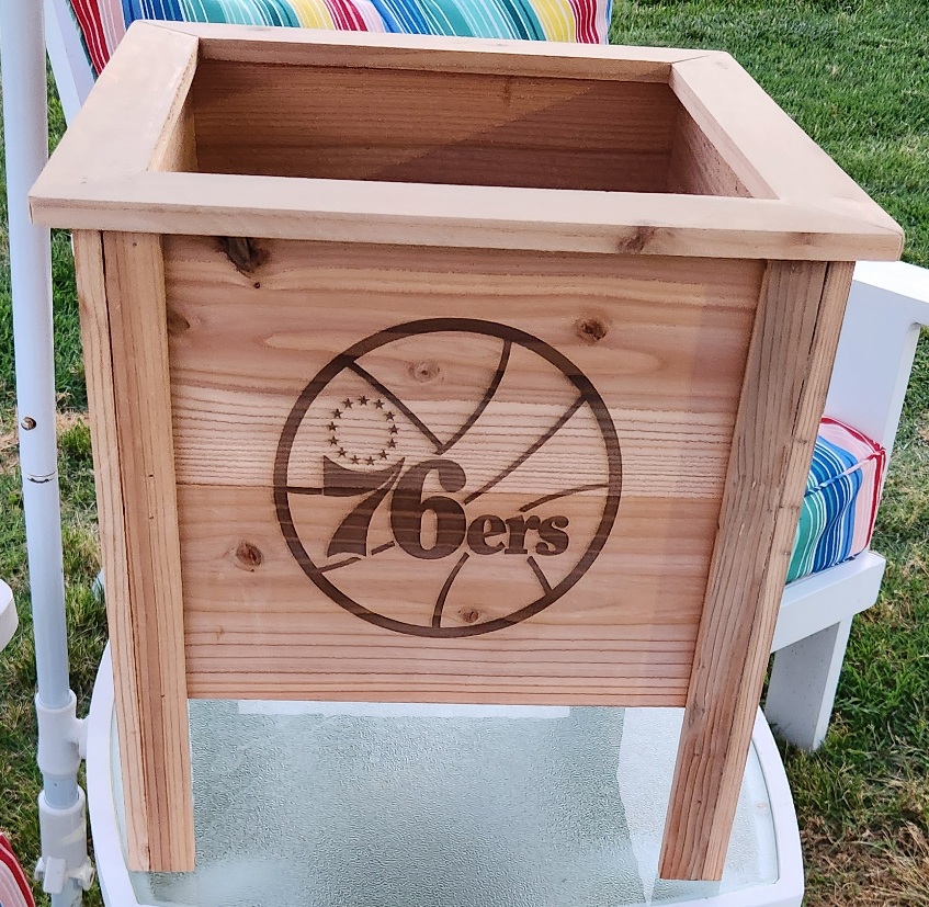 4 sided Philly Sports Teams Planter (76ers side) - No Finish